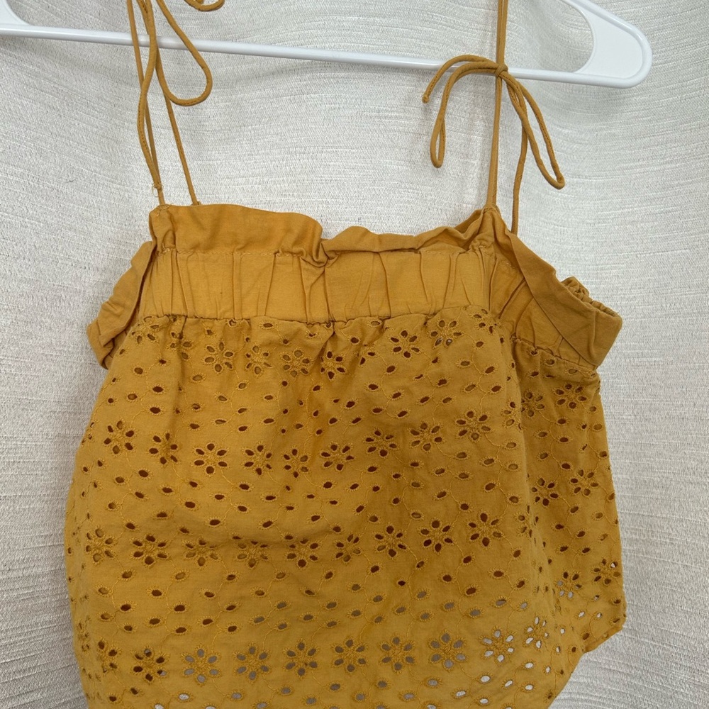 Cotton- On Mustard Eyelet Tank Top